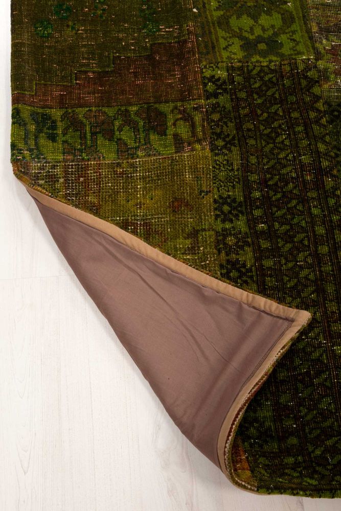 Patchwork Carpet Green 205x260
