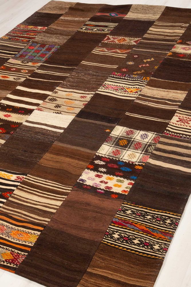 Patchwork Kilim Brown 213x300