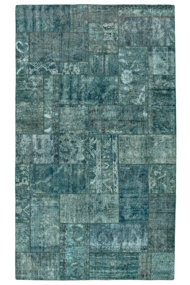 Patchwork Carpet Turquoise 223x383