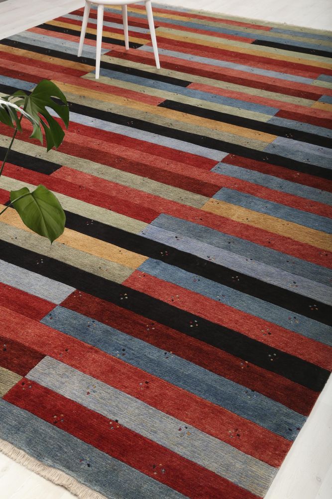 Bhutan handknuten ullmatta 304x404cm från Nepal i vackra multifärger. Tjock och härlig lugg.