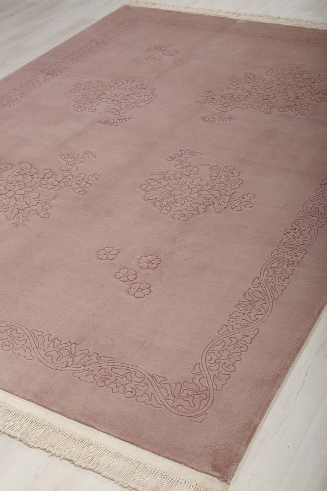 Blommig rosa enfärgad Kina matta 