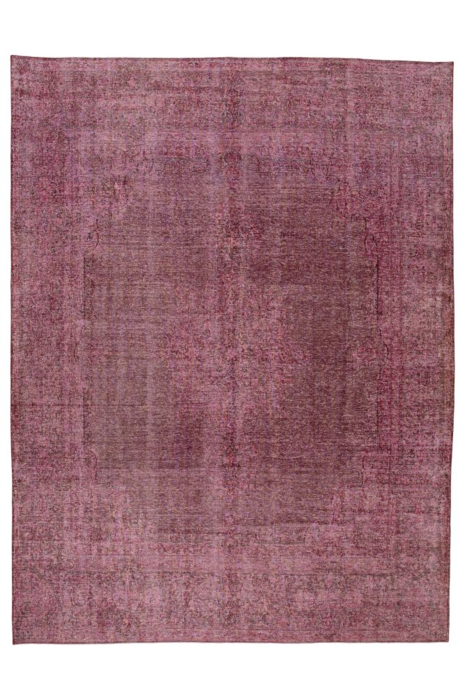 Handknuten stor vintage matta i rosaröda nyanser