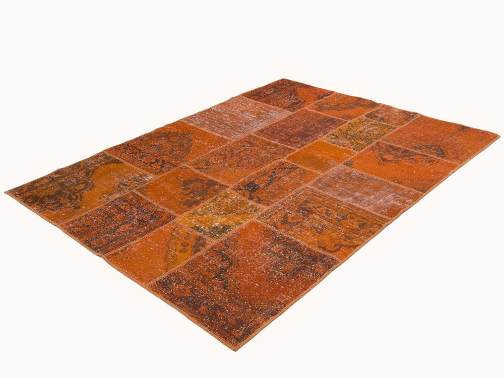 Patchwork Carpet Orange 170x230