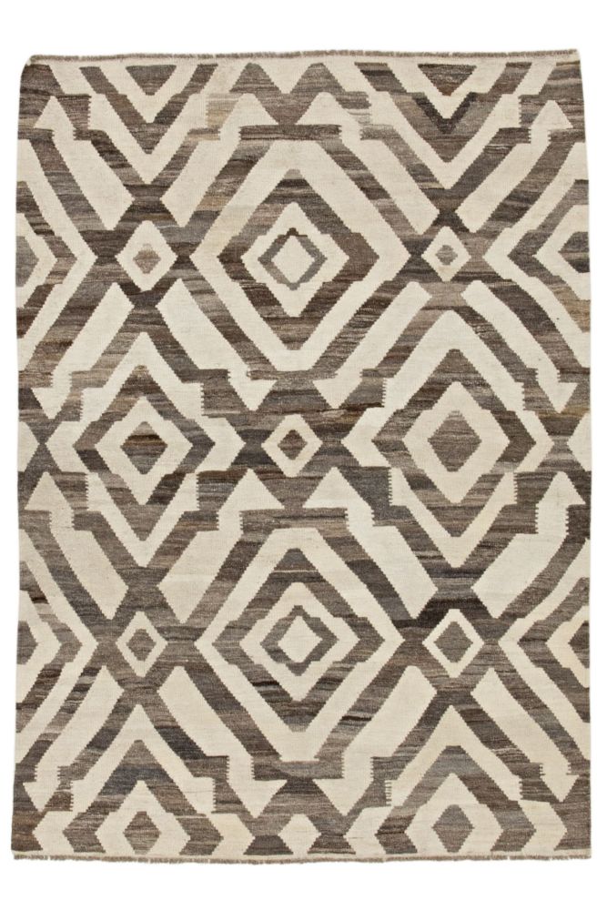 Kilim Moroccan Design White 144x201