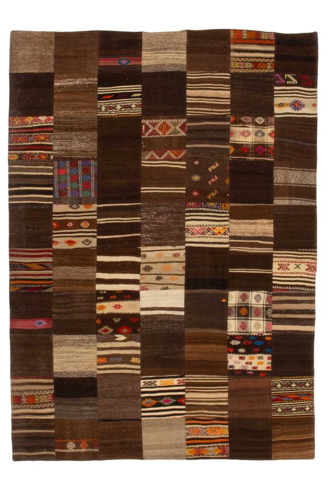 Patchwork Kilim Brown 213x300
