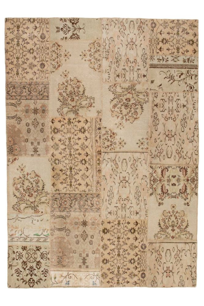 Patchwork Carpet Beige 213x301
