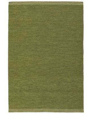 Öland 170x230cm handvävd och vändbar grön enfärgad mellerad ullmatta
