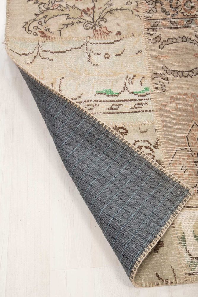 Patchwork Carpet Beige 213x301