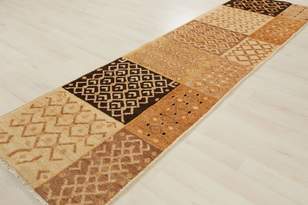 Marrakech handknuten rutmönstrad matta