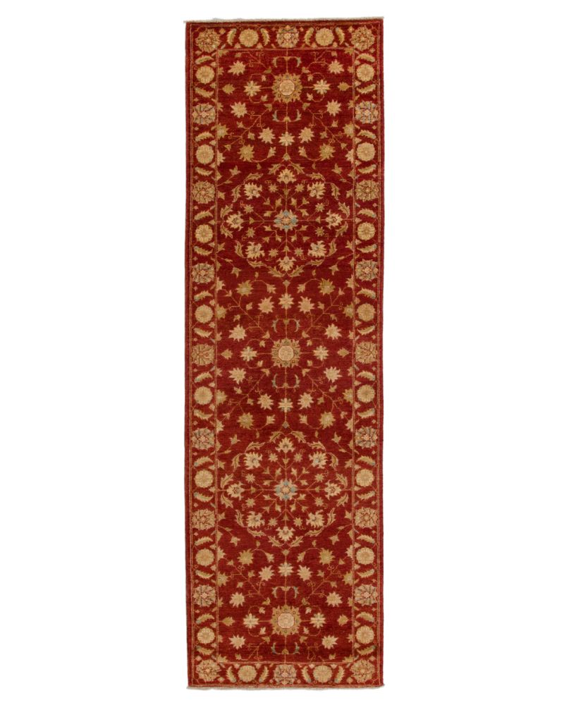 Rostfärgad handknuten Dehbaf galleri matta