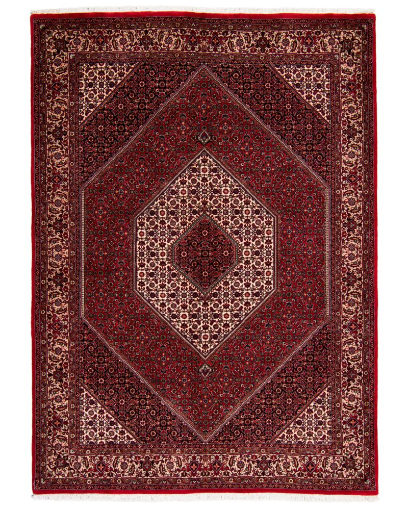 Tätknuten persisk Bidjar matta med silkesinslag