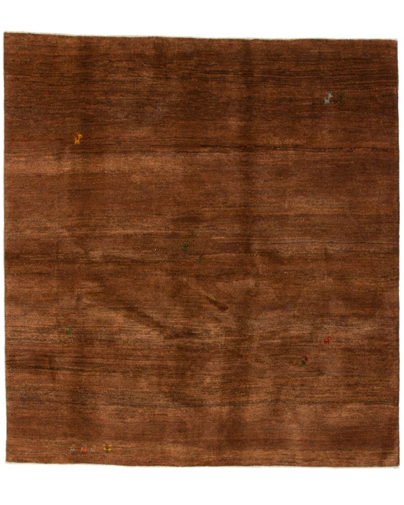 Kvadratisk brun persisk Gabbeh matta från Nessims