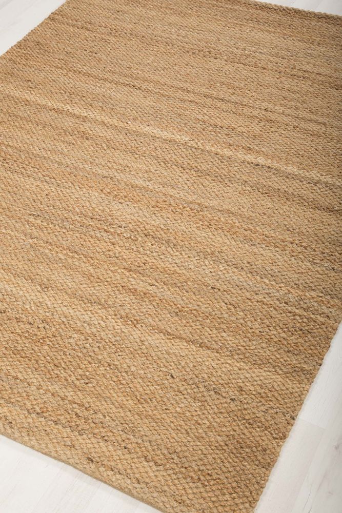 Aruba naturbrun handvävd matta av jute med en vacker levande slätvävd ytstruktur