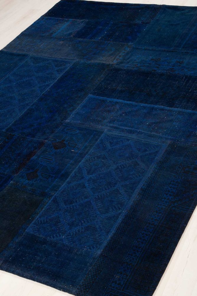 Patchwork Carpet Blue 208x302