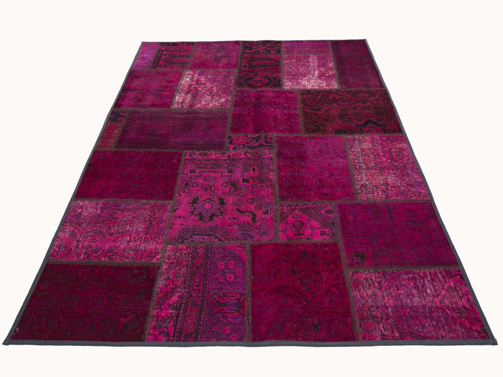 Patchwork Carpet Purple 169x236