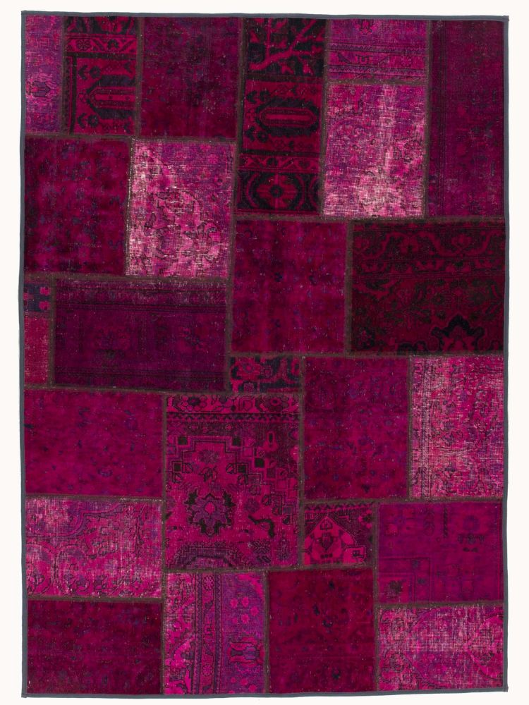 Patchwork Carpet Purple 169x236