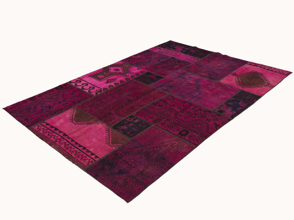 Patchwork Carpet Purple 168x241