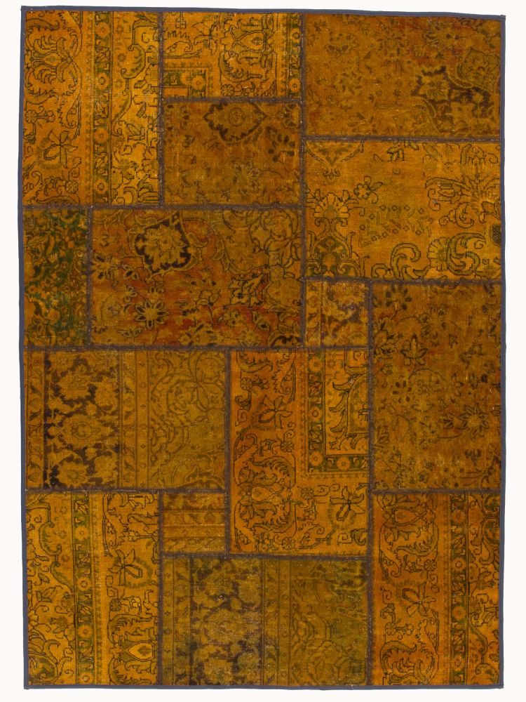 Patchwork Carpet Yellow 172x242