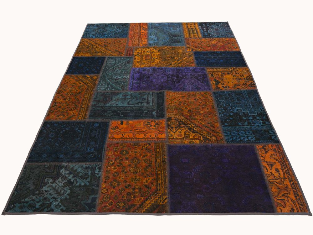Patchwork Carpet Orange 170x241