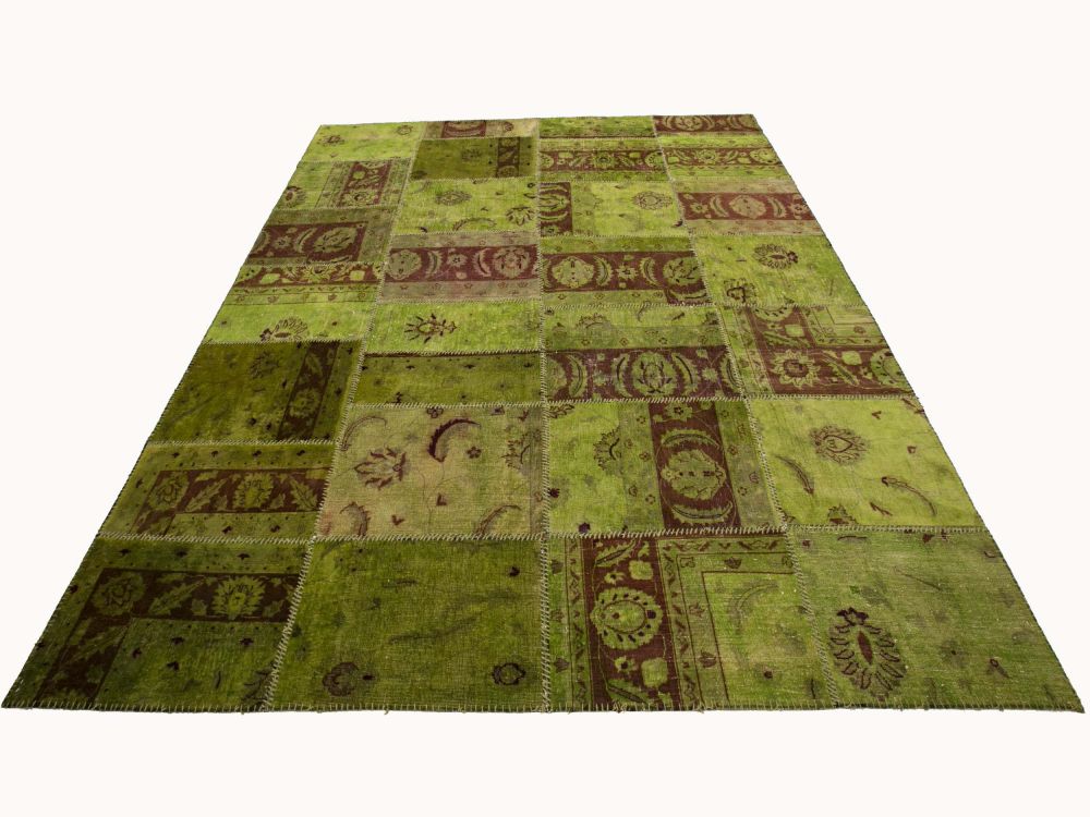 Patchwork Carpet Green 250x297