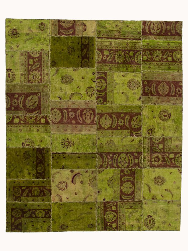 Patchwork Carpet Green 250x297