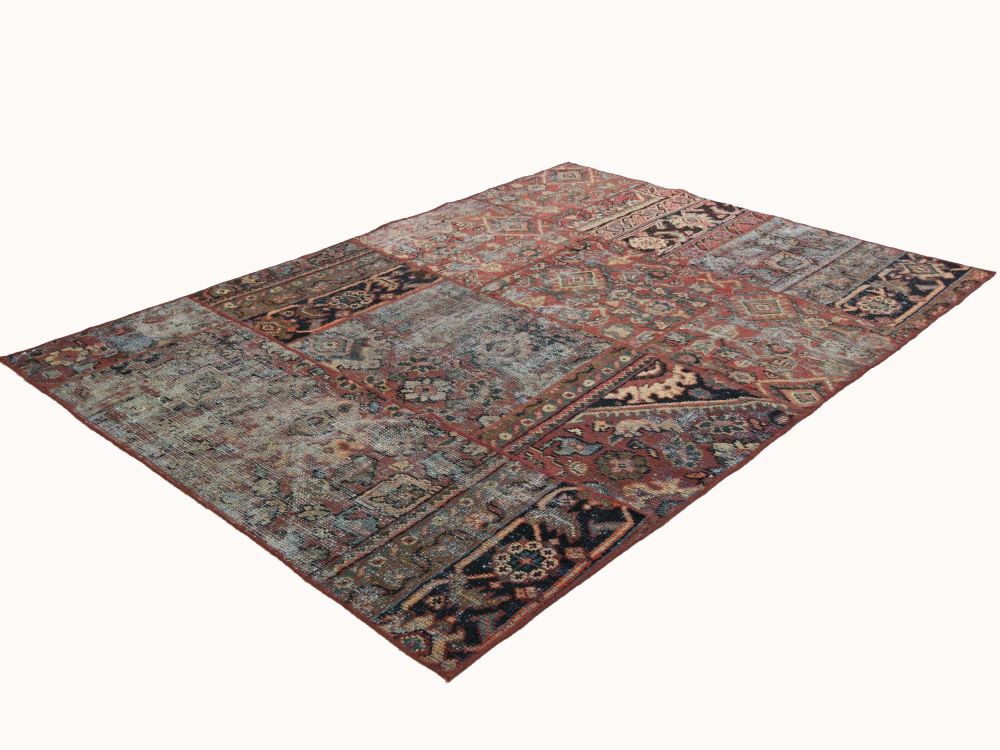 Patchwork Carpet Red 143x195