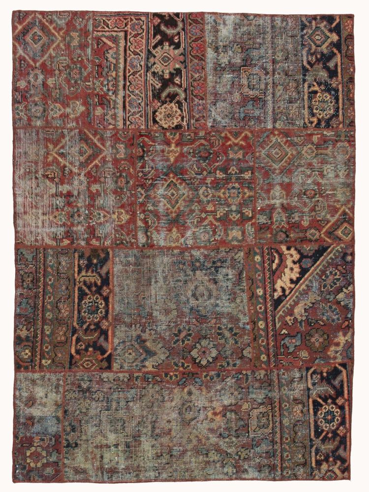 Patchwork Carpet Red 143x195