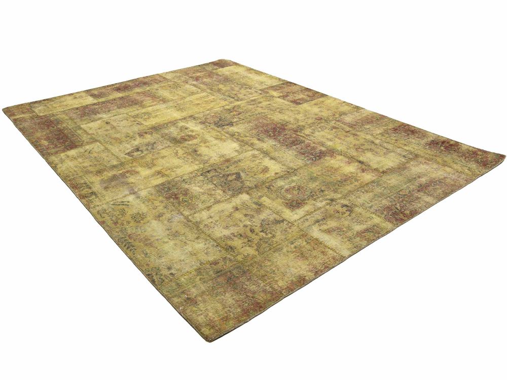 Patchwork Carpet Green 254x340