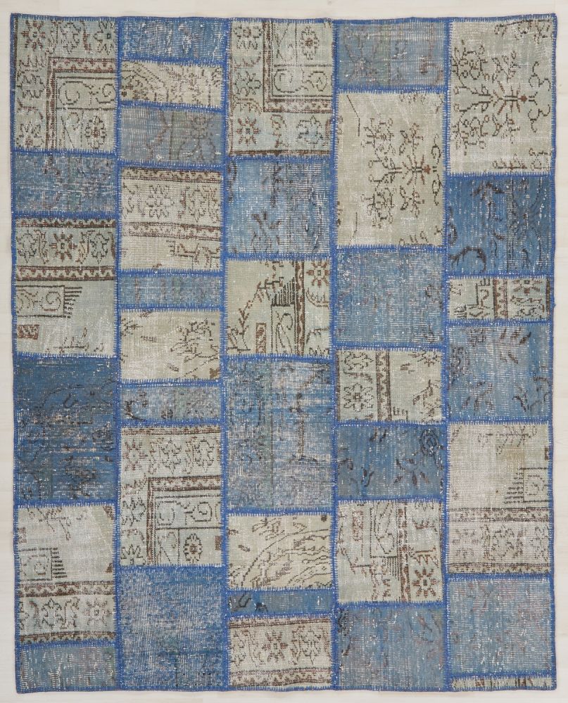 Patchwork Carpet Blue 198x246