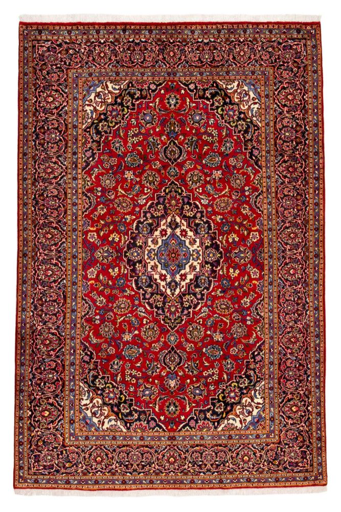 Röd persisk Keshan matta med medaljong 202x300cm