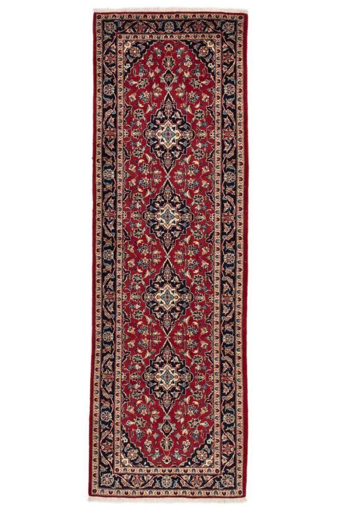 Handknuten röd persisk Keshan matta med medaljong mönster 
