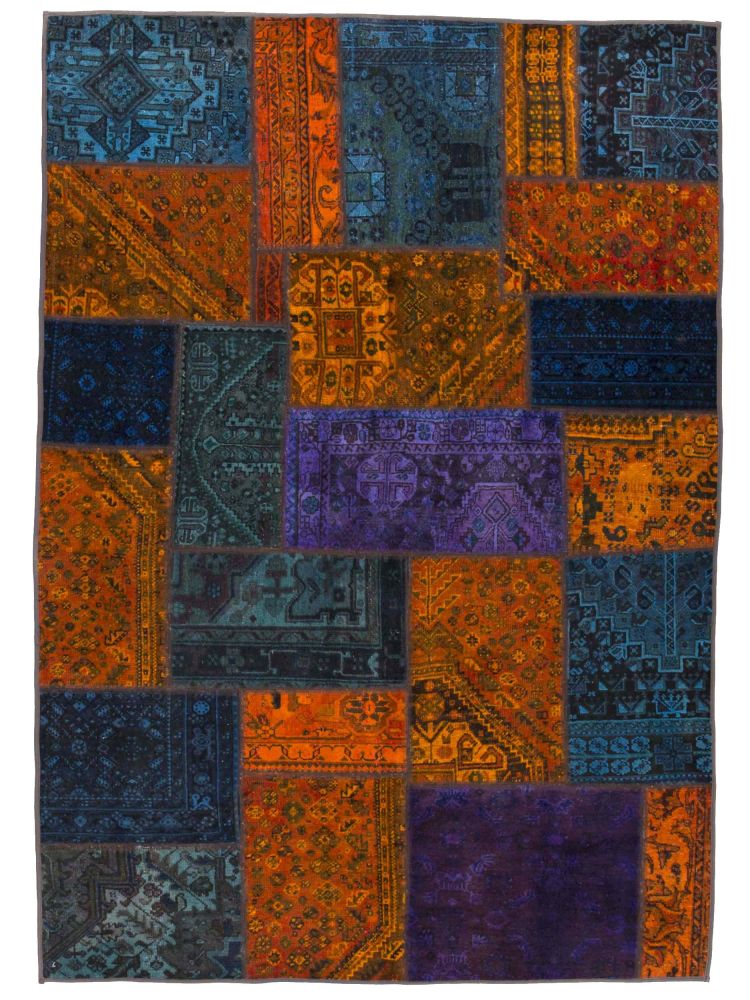 Patchwork Carpet Orange 170x241