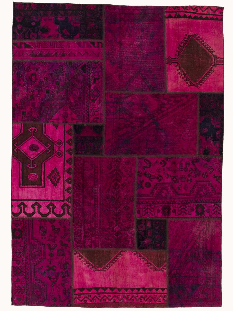 Patchwork Carpet Purple 168x241