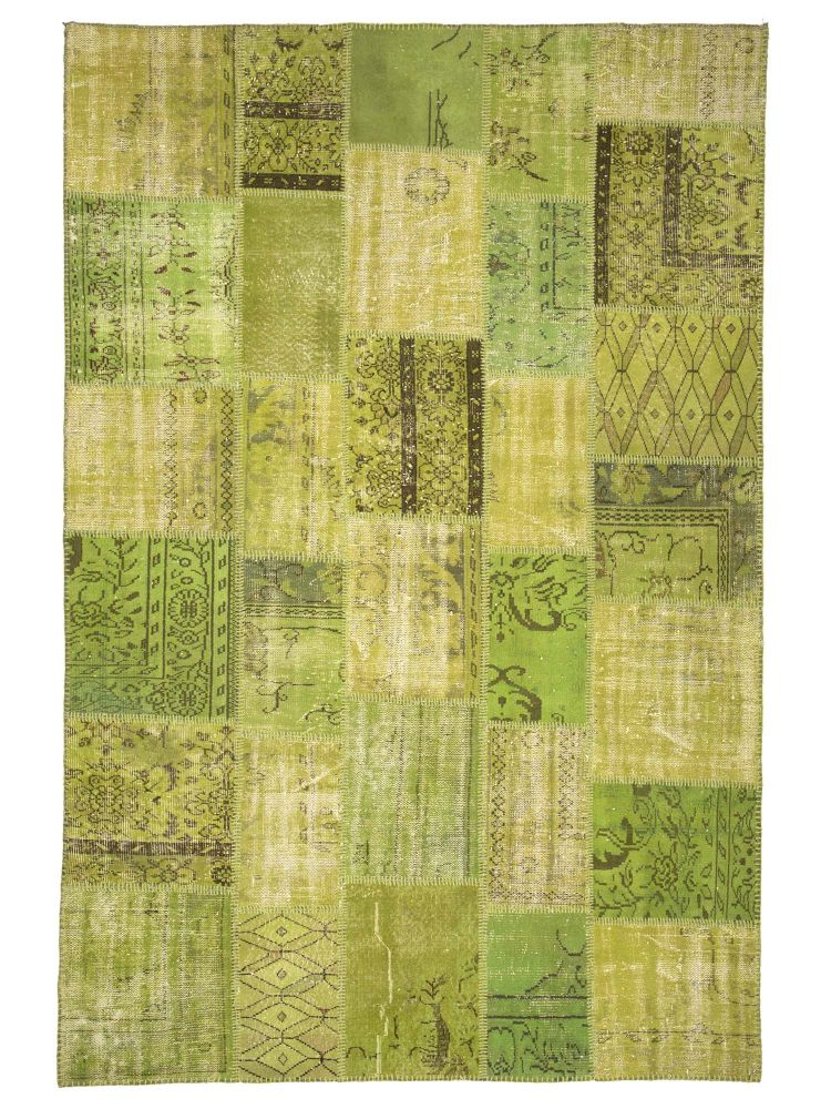 Patchwork Carpet Green 203x303