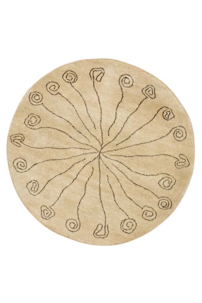 Beige Dargistan rund matta 97cm