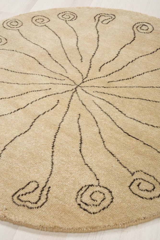 Beige Dargistan rund matta 97cm