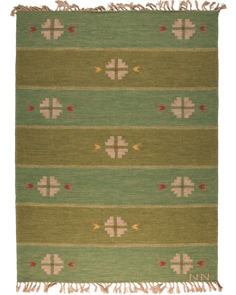 Handvävd rölakan Falsterbo grön